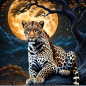 Preview: Diamond Painting Leoparden-Nachtlandschaft